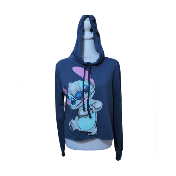 Disney Tops - Disney Stitch Crop Hoodie set with  pan Sweatshirt junior size M